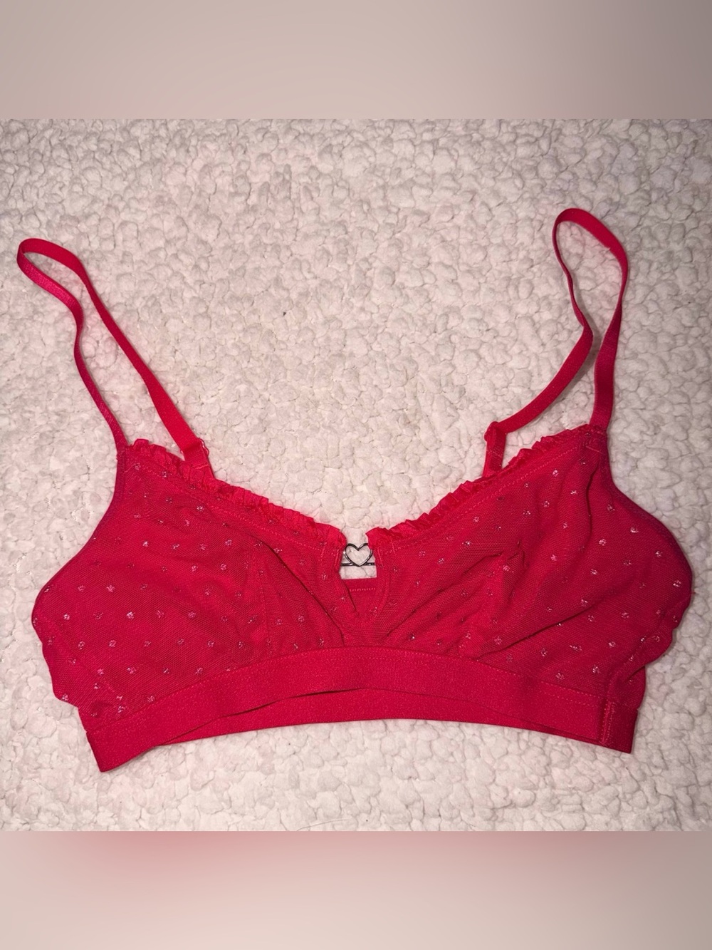 Women’s Red Lace-Trim Soft Bralette